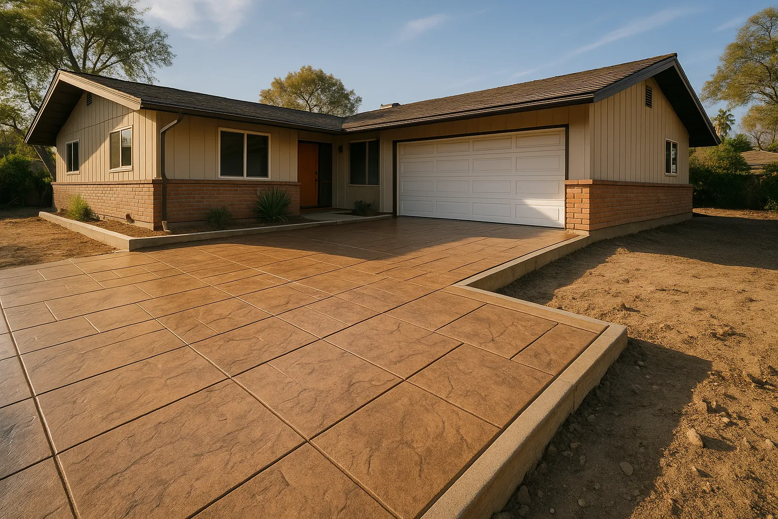 Shallow concrete perimeter foundation of a mid-century home in Encino, California, highlighting soil interaction.