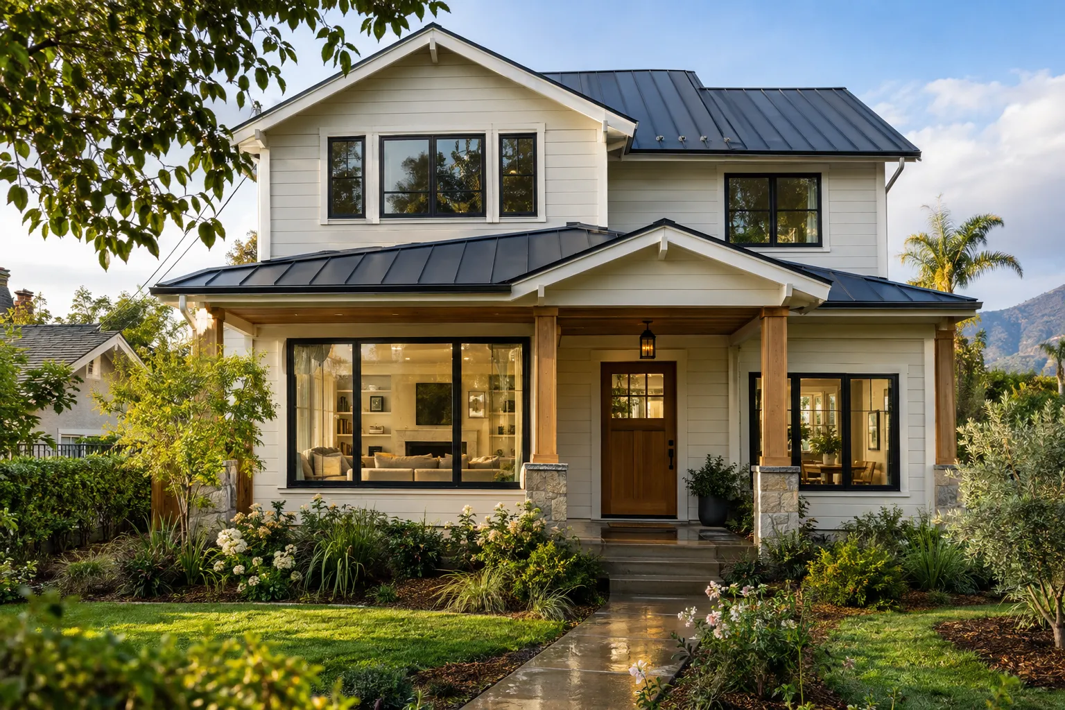 New roof and exterior envelope on a remodeled Craftsman home in Glendale, California