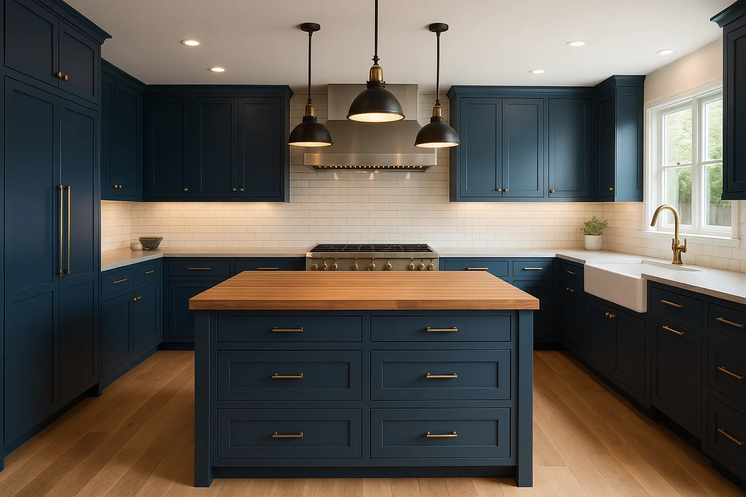 Spacious kitchen renovation in Sherman Oaks, California, showcasing custom cabinetry and design-build expertise.